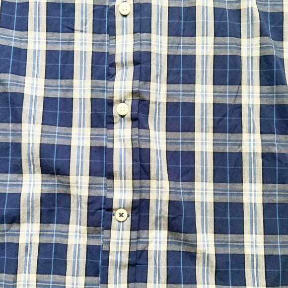 ST. John’s Bay 100% Cotton Blue & White Plaid Classic Fit XL Button-Down Shirt - Picture 12 of 15